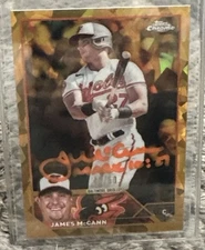2023 Topps Chrome Sapphire James McCann Orioles Gold Autograph #USCS248. /50