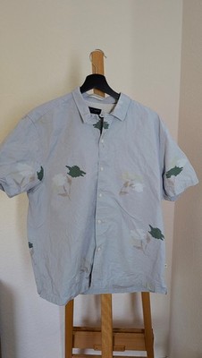 Ted Baker Men's Button Up Shirt Light Blue Neele Short Sleeve Floral Print 