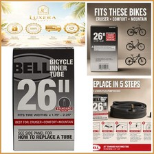 Bicycle Inner Tube 26" x 1.75-2.25 Schrader Valve Rubber Cruiser Mountain Bike