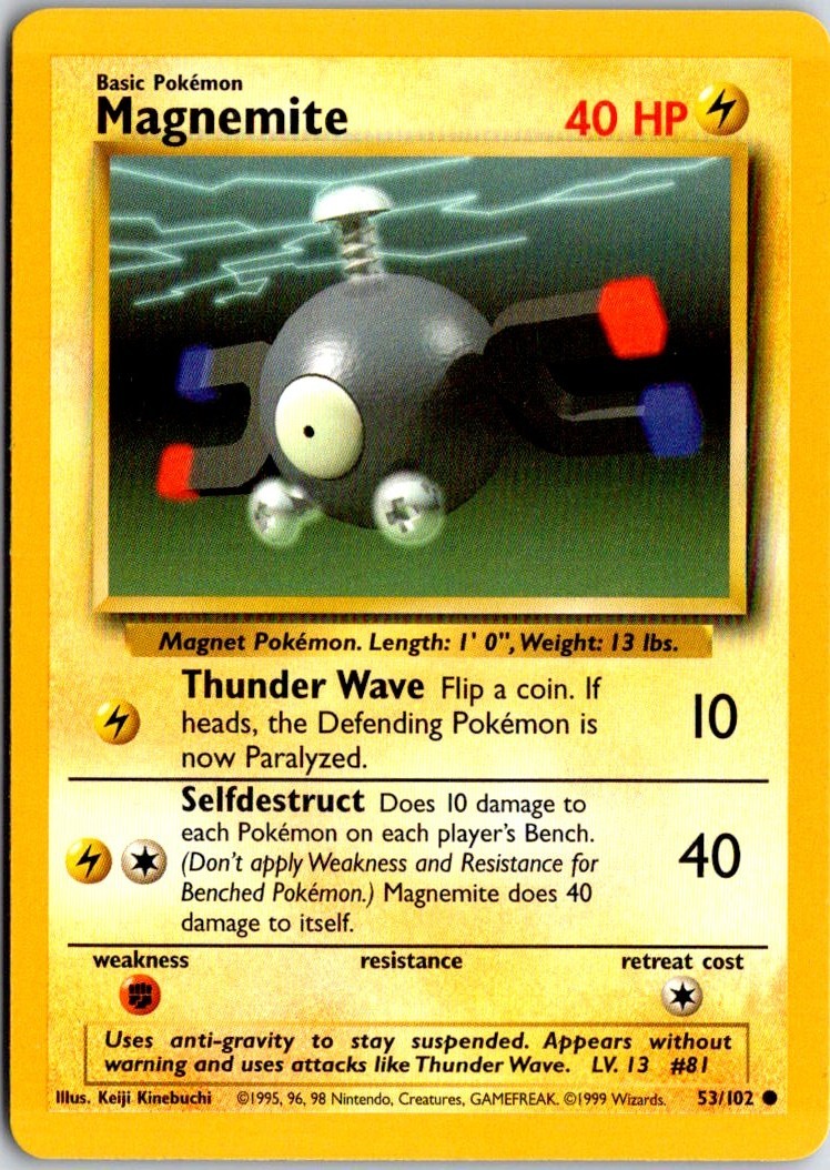 1999 POKEMON CLASSIC - BASE SET MAGNEMITE #53