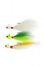 Backwater Bucktail Jig 3-Pack 1/2 oz Snowflash Lime Flash Sunflash Redfish Trout