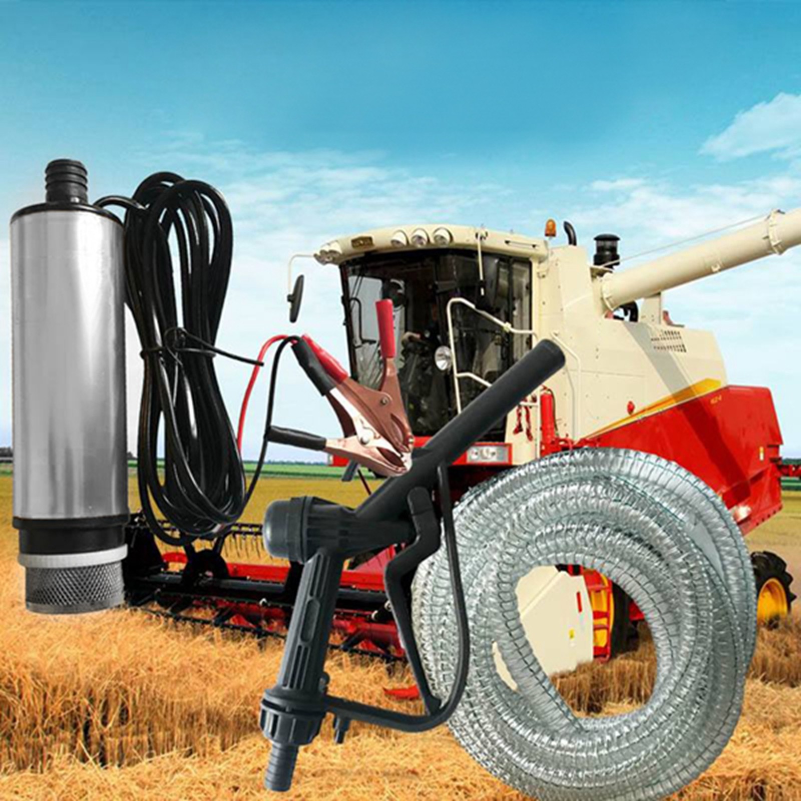 .DC 12V/24V Submersible Pump For Pumping Oil Water 51mm Water Oil Fuel Transfer