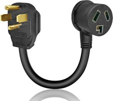 3 Prong to 4 Prong Dryer Adapter 10AWG 30A 125/250V STW 1 1/2 ft Power Plug New