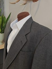 Hart Schaffner Marx Mens Wool Sports Coat 41R Gray Plaid Made in USA 2 Button