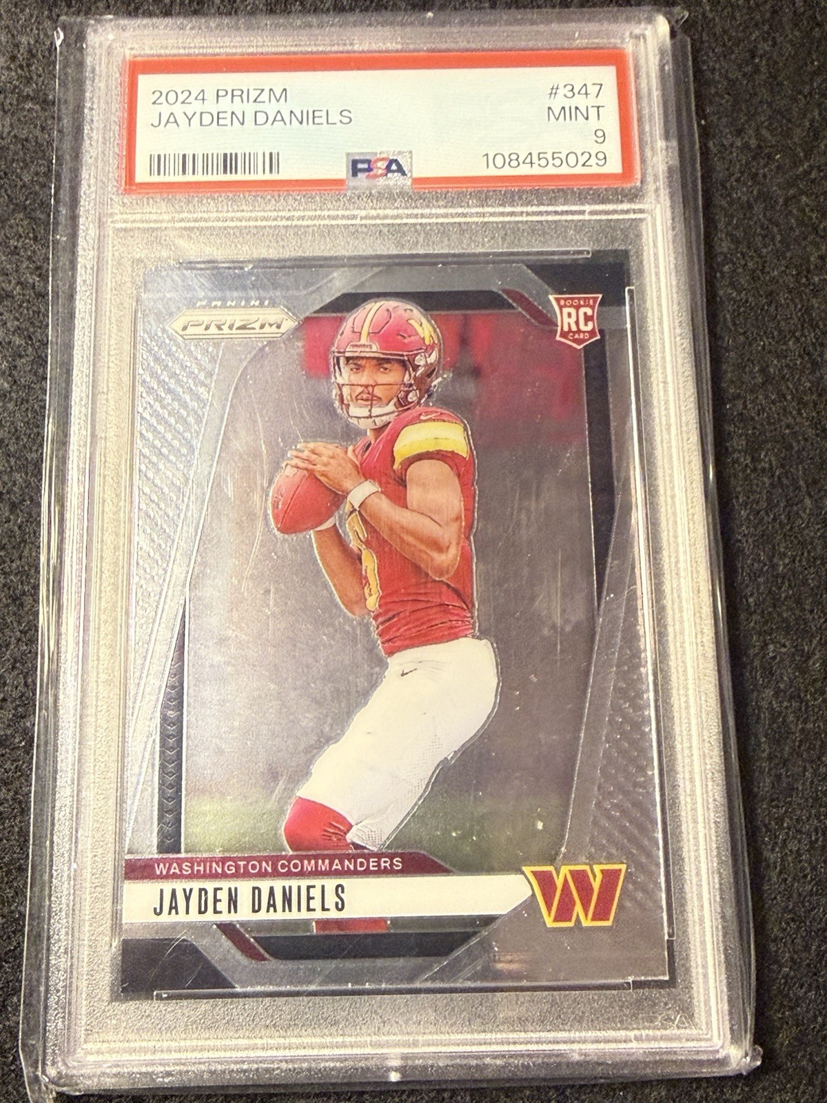 2024 PANINI PRIZM #347 JAYDEN DANIELS ROOKIE RC PSA 9