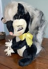 Vintage By Character Toy Plush Stuffed Skunk W Daisy 13” 1960-70’s Pink Nose