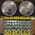 (1 BOX/50ROLLS) 2026-D SEMIQ BICENTENNIAL LIBERTY DIME BOX UNOPENED/UNSEARCHED!!