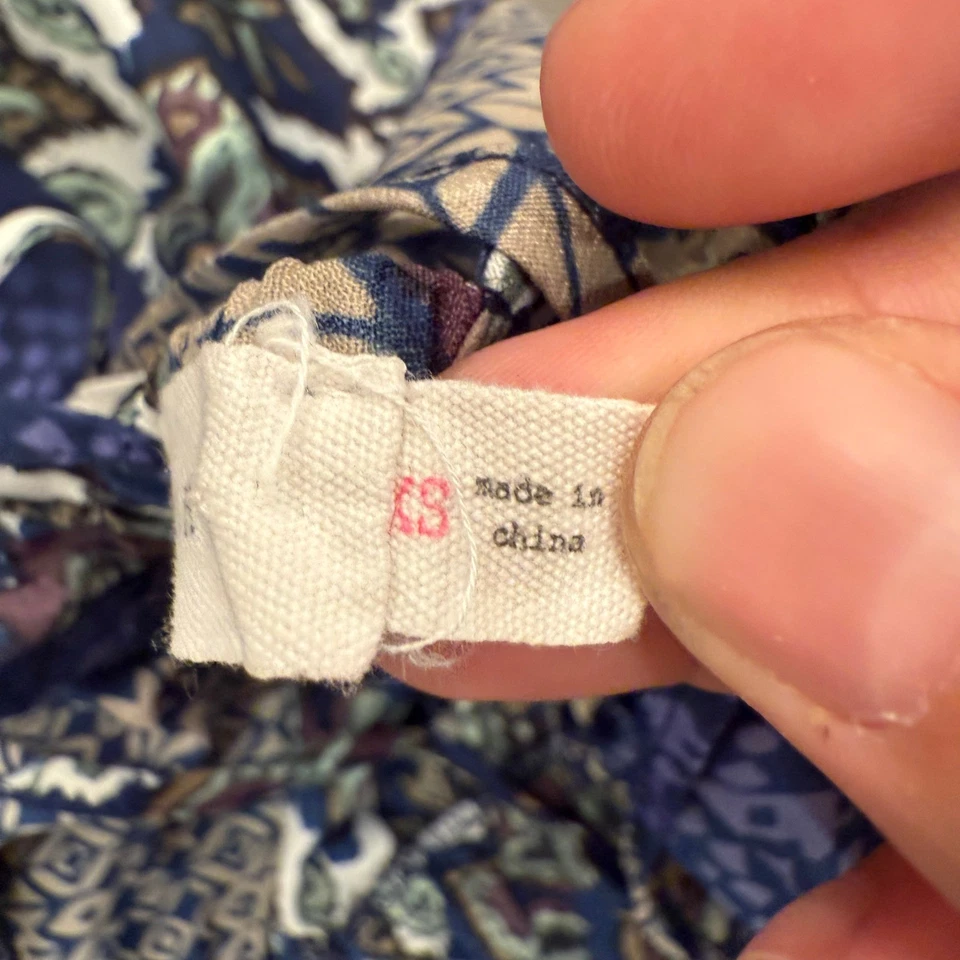 Exuberante Mameluco Mujer XS Azul Marrón Boho Sin Mangas Informal Cuello en V Cruzado Foto 3 de 4