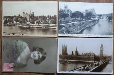 UK: 4 Old Travel Postcards (op)