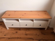 Ikea Hemnes TV-Bank Sideboard weiß gebeizt hellbraun TV Schrank 148x47x57cm