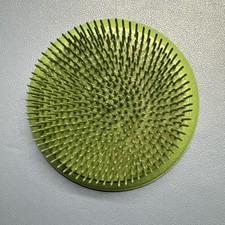 Vintage Cast Iron 3.5  Round Green HEAVY Metal Spike Flower Frog No 6 Mexico