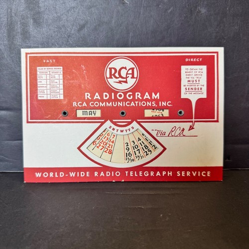 Vintage RCA Radiogram Perpetual Calendar RCA Communications Inc 1945-1964