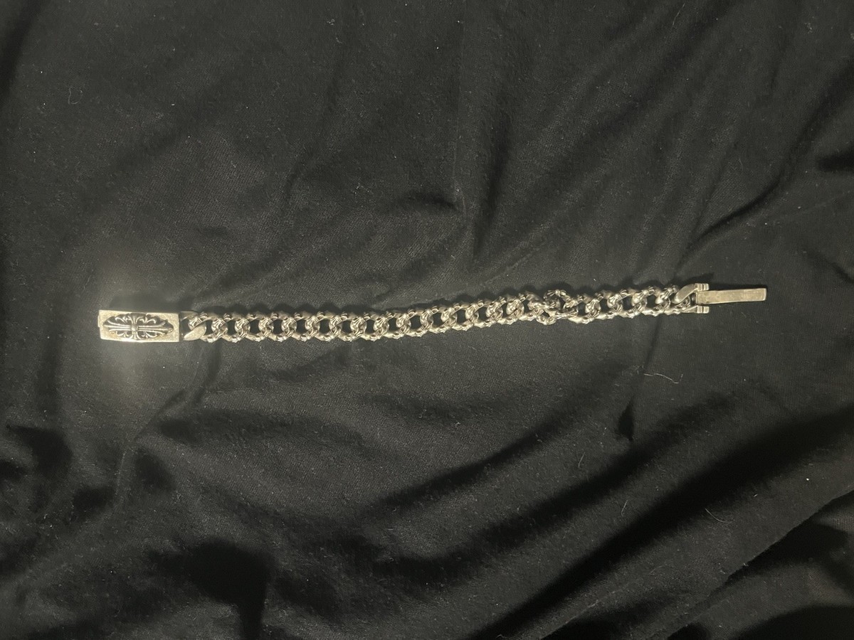 Authentic Chrome Hearts Sterling Silver Bracelet 925 2002 Fancy