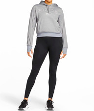 Nike Therma-FIT Women's S Gray Pullover Fleece Hoodie Pockets Drawstring Logo