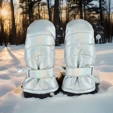 Swiss Tech Toddler Ski Mittens Iridescent Silver Waterproof Thinsulate Unisex