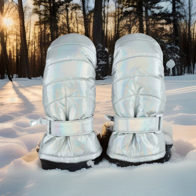 Swiss Tech Toddler Ski Mittens Iridescent Silver Waterproof Thinsulate Unisex
