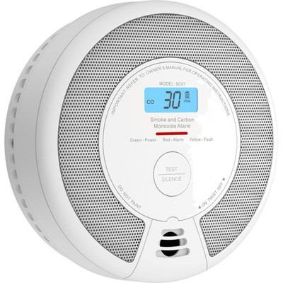 Rauchmelder CO Melder 10 Jahre Batterie LCD Alarm elektrischer Rauchschutz