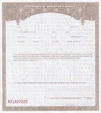50 BLANK Certificate of Origin MSO MCO Form -...