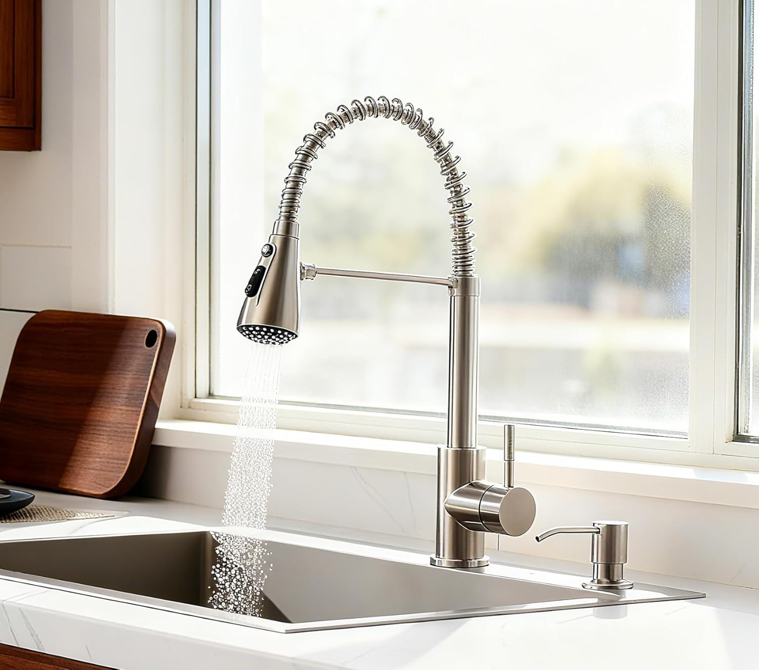 Sink Soap Dispenser Pump with 2 Sponge Holders,  Soap Dispenser for Kitchen Sink