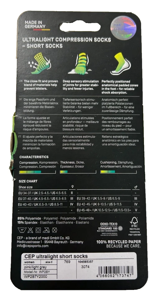 Sport  Socken /Damen "CEP COMPRESSION SHORT SOCKS " Gr.: II/ 34-37 - Bild 3 von 3