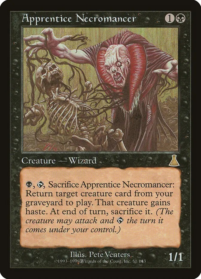 Apprentice Necromancer X1-LP/NM- Urza's Destiny