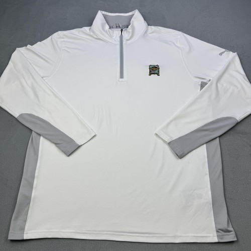 Brickyard Crossing Pull Homme Grand Blanc Gris Puma Quarter Zip Golf Shirt - Photo 1/12