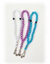 3pcs Prayer Rosary Tasbih Misbaha Beads Set Blue Purple White