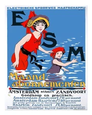 Vintage Dutch Travel Poster Wall Art - Amsterdam Zandvoort Print