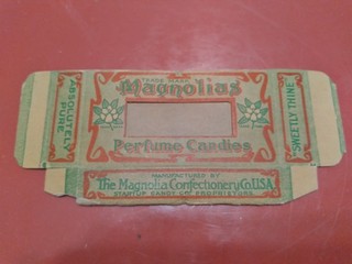 Vtg 1900's American Candy Empty Wrapper/Label/Box Magnolias Porfume Candies