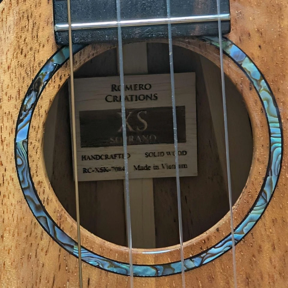 Romero Creations XS Soprano Koa Ukulele Low-G Setup Excellent Condition - Image 3 of 4