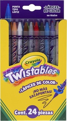 Crayola Twistables Colored Pencils 24 Count No Sharpening Multicolor New