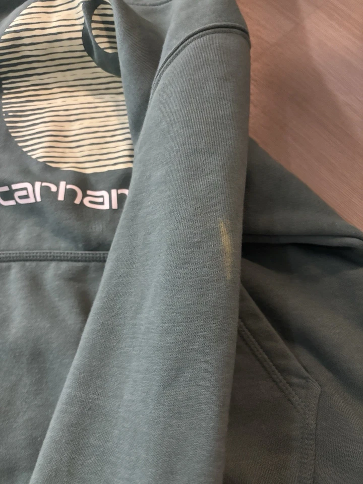 Sudadera con Capucha Carhartt Niños Mediana Verde Juvenil Defensor de la Lluvia Sudadera Bolsillo Canguro Foto 3 de 4