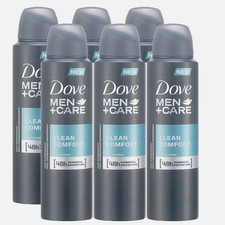 Dove Men Care Clean Comfort Spray Deodorant 48-Hr Protection - 200ml/6.7oz x 6pk