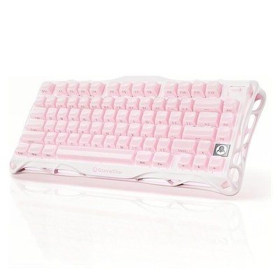 Gravastar Mercury K1 Mechanisch Tastatur Sakura Rosa QWERTY US   USB-C/BT/2.4GHz
