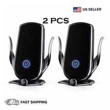 2Pcs 15W Wireless Car Charger Auto Clamp Mount for iPhone 17 16  Samsung S24 S25
