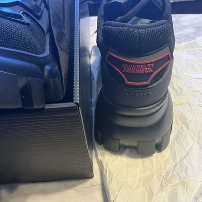 PRADA Cloudbust Thunder Women's Black Sneakers Maglia Tech Rubber Lace Up