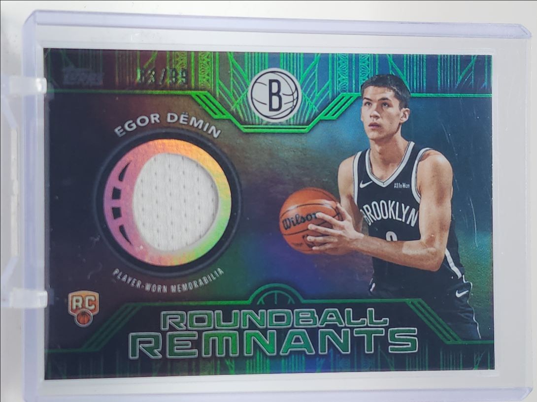 EGOR DEMIN 2025-26 TOPPS ROUNDBALL REMNANTS ROOKIE PATCH GREEN RC /99 Q4856