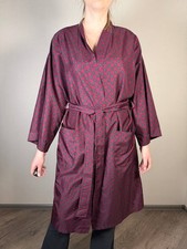 Vtg St Michael Tricel Burgundy Paisley Long Dressing Gown Robe Smoking Jacket