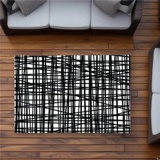 Begin Home Decor C1ROAR35CABZAT 3 x 5 ft. Abstract Small Stripes Rug - Contem...