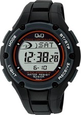 Citizen Q Q Radio-Controlled Solar Chronograph Watch MHS6-300 Men's Black NEW