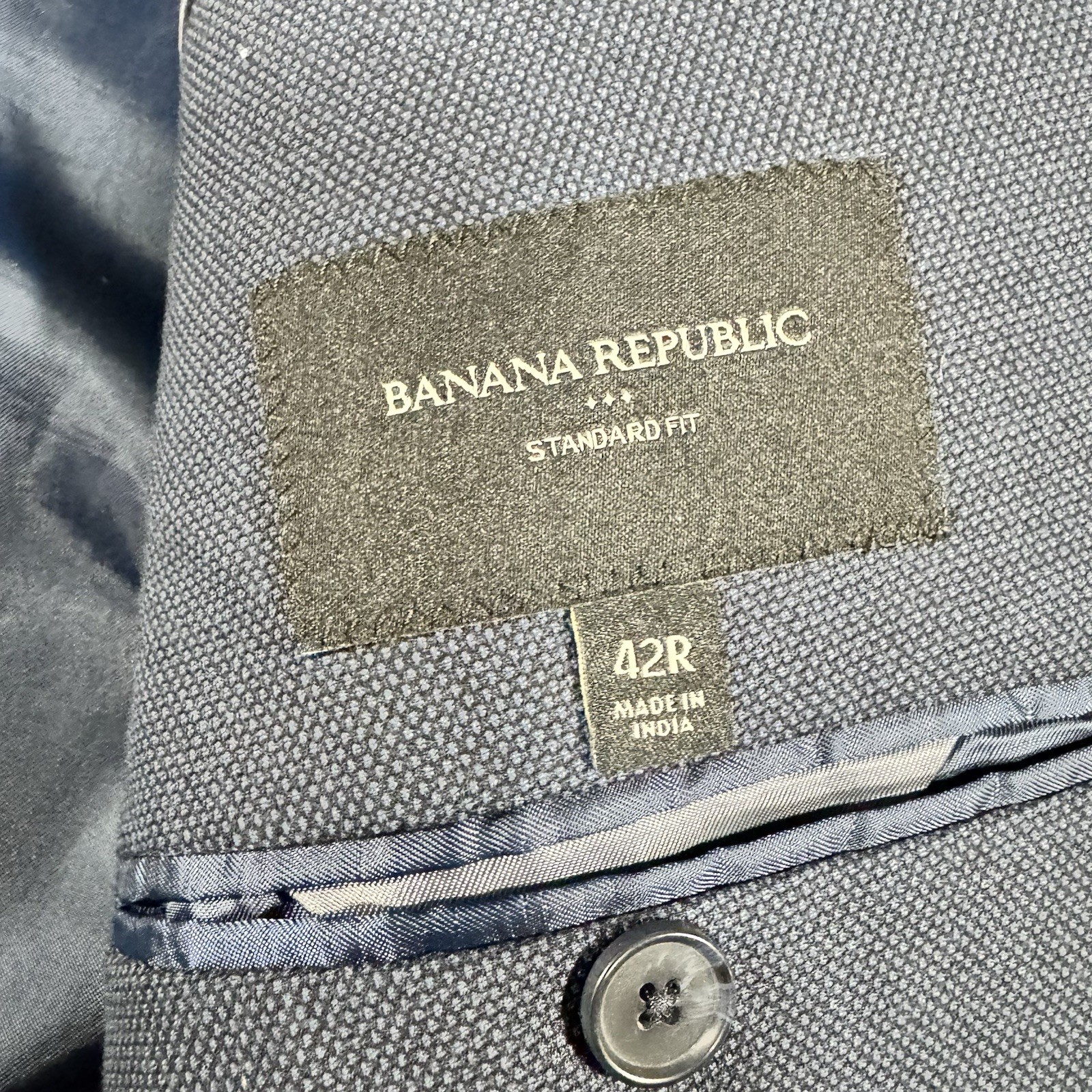 banana republic jacket mens blue blazer 42 R