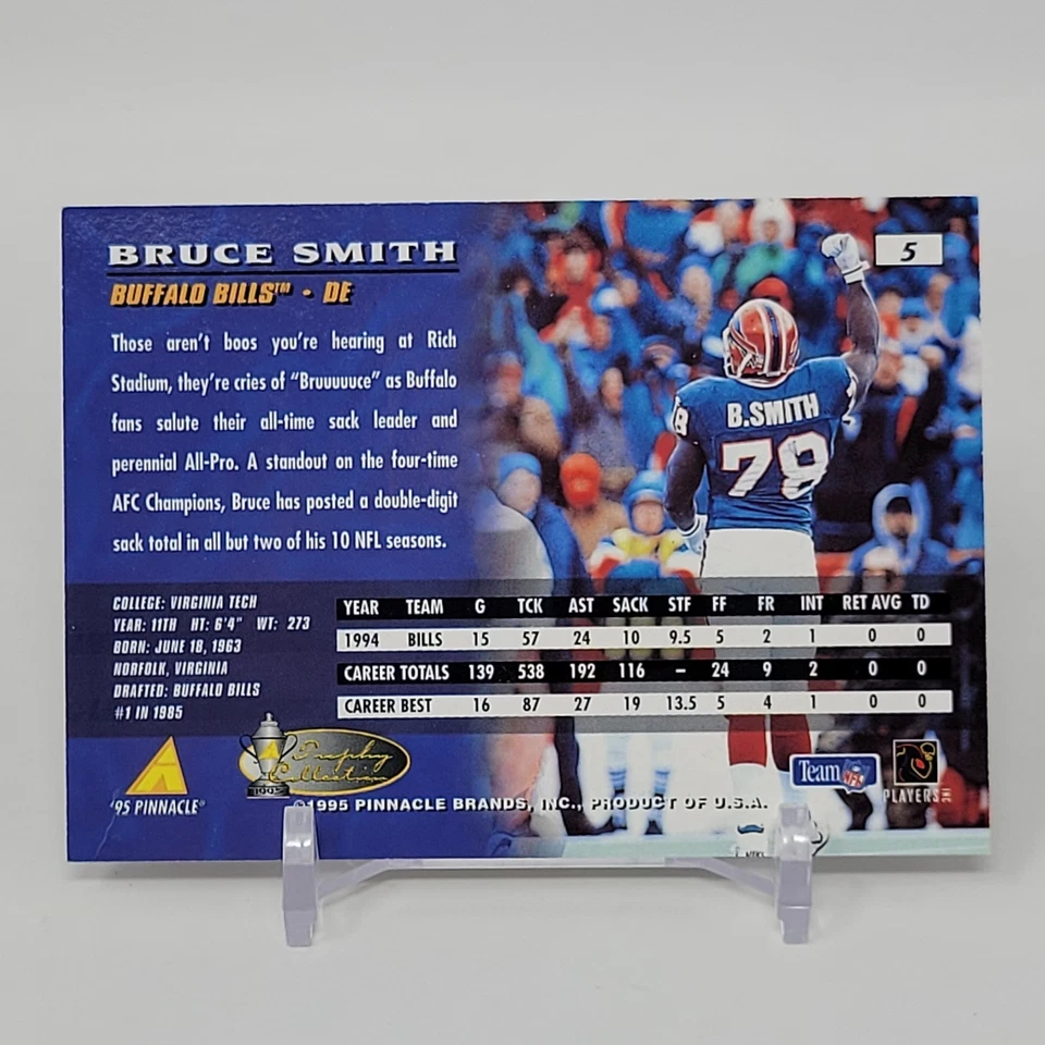 1995 Pinnacle Artist's Proof Bruce Smith #5 HOF Buffalo Bills SP Rare Insert - Image 3 of 3