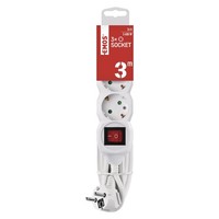 Steckdosenleiste Emos 3M 3 Schuko Mit Schaltern, IP20, Mehrfachstecker