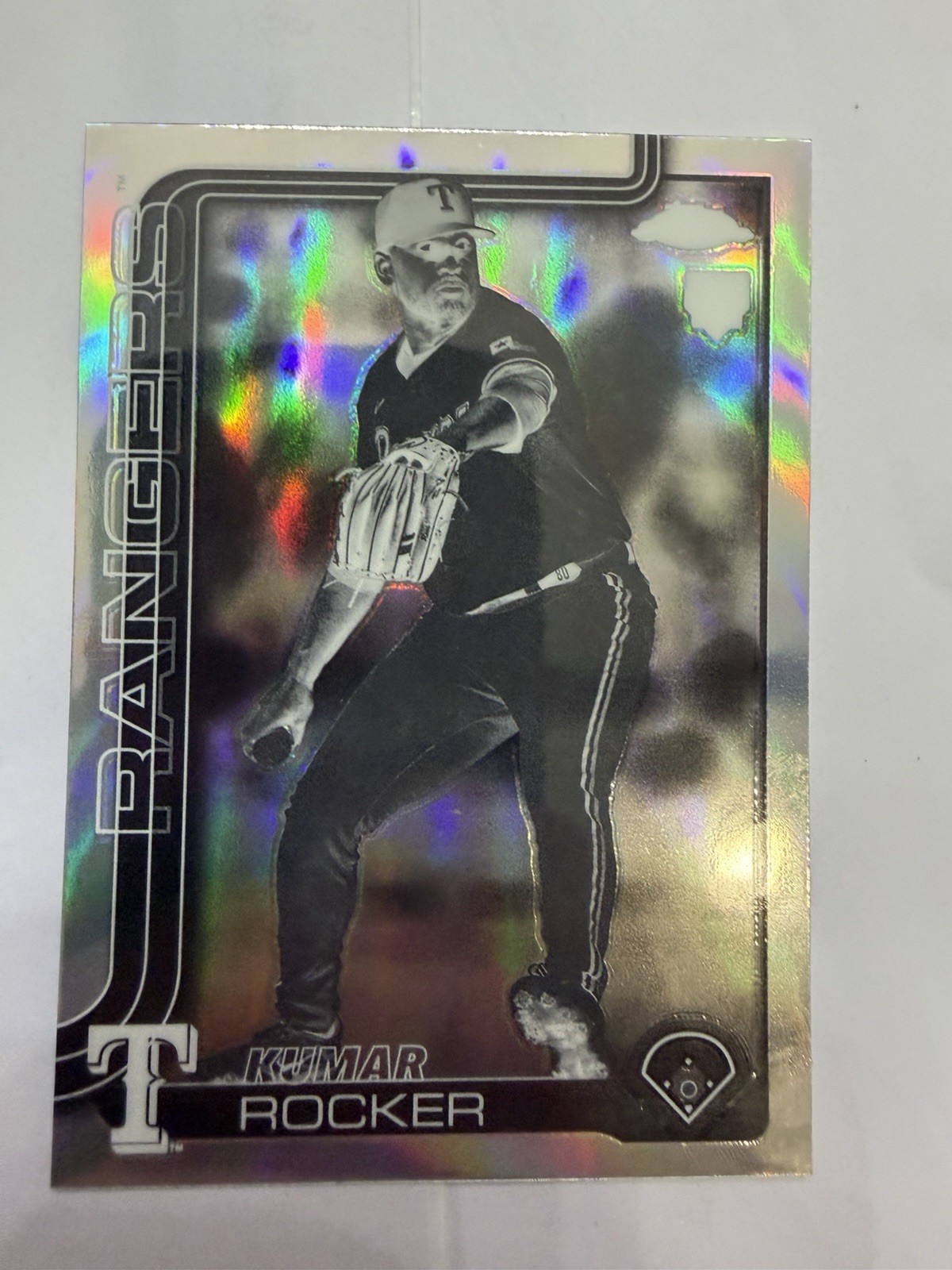 🔥2025 Topps Chrome KUMAR ROCKER Negative Refractor #73 Texas Rangers SSP