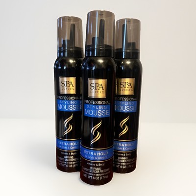3 Pack SPA Luxury Styling Hair Styling Mousse Extra Hold Volume Body Control 6oz