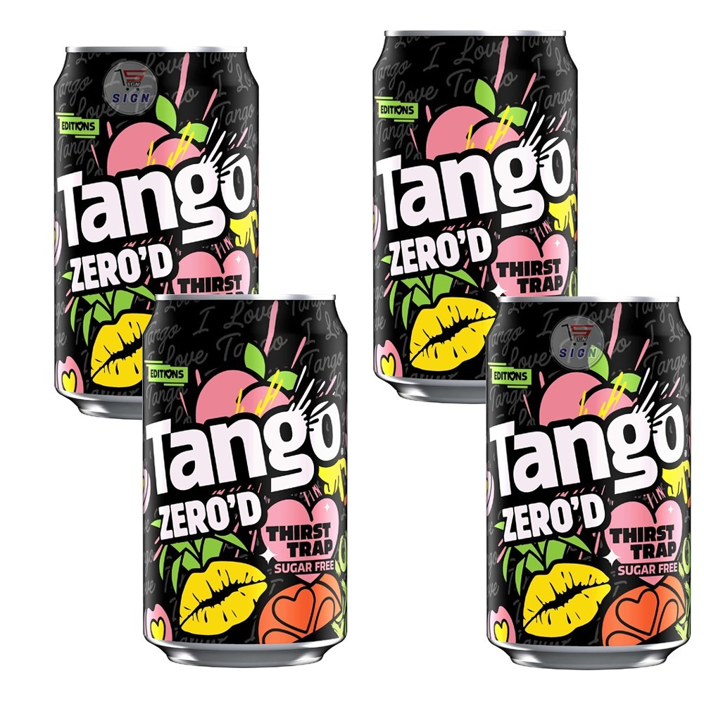 Tango Sugar Free original soft drink 330ml Cans Pack of 4 - 24