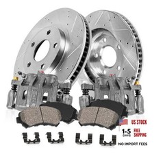 CCK11196 FRONT OE 2 Calipers  2 Drilled/Slotted Rotors  Quiet Low Dust