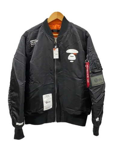 A BATHING APE (BAPE) Giacca AAPE BY A BATHING APE ALPHA INDUSTRIES nera L usata