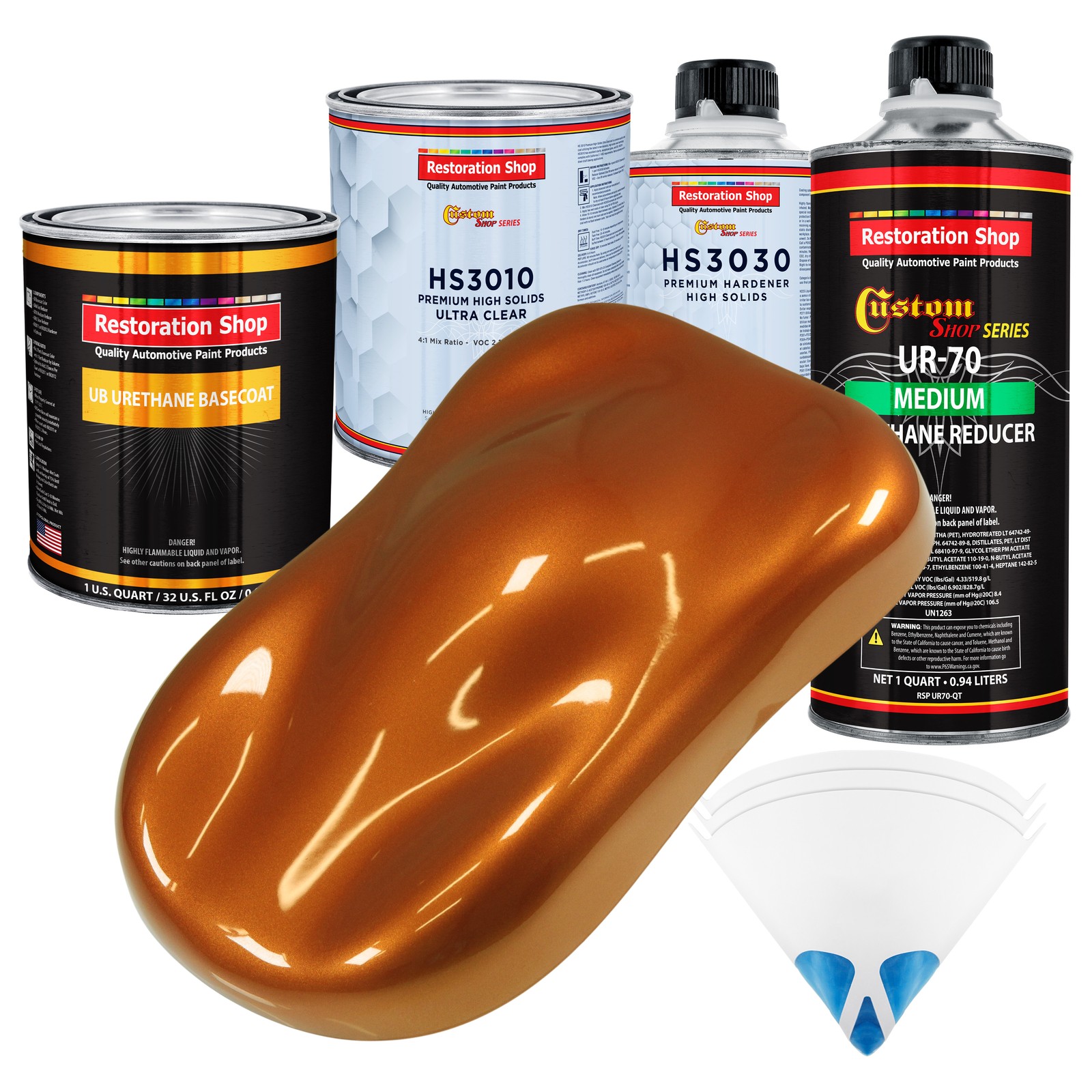 Atomic Orange Pearl Urethane Basecoat Clearcoat Auto Paint Kit
