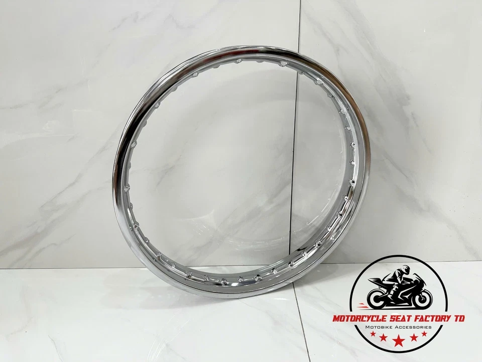 Llanta delantera CB450 CB500 19x1,85 Honda CB550 CB650 CB750 acero cromado. Foto 4 de 4